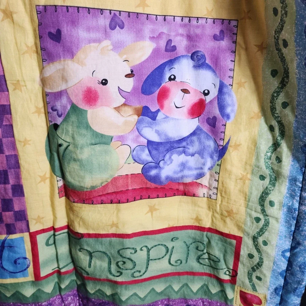 Michelle L Palmer Baby Quilt Reversible‎ Animal Nursery Blanket 32x42 Multicolor